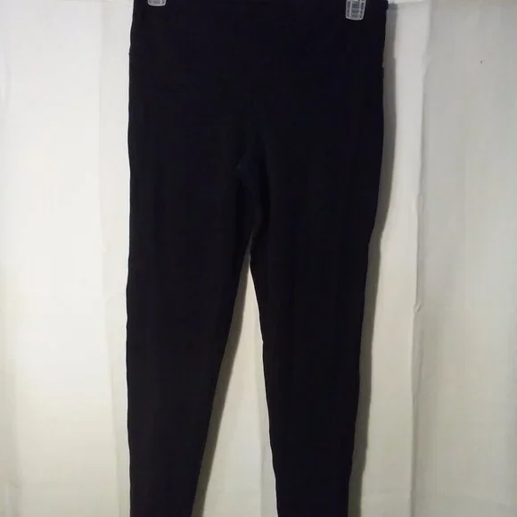 Shape FX Leggings Women L Straight Skinny Active Athletic Cropped Black - Picture 2 of 13